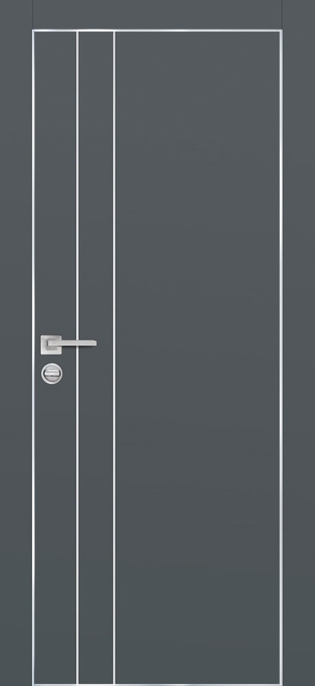 Фото Межкомнатная дверь PX-14  AL кромка с 4-х ст. Графит матовый