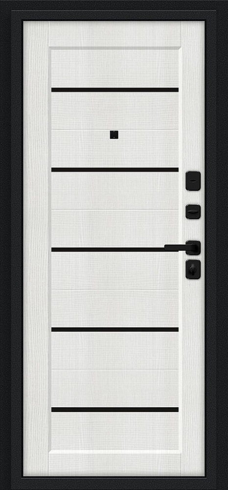 Товар Дверь Борн/SBlack Букле черное/Bianco Melinga BR6182