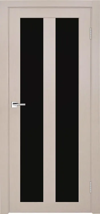 Межкомнатная дверь Легенда Z-5 тон Кремовая лиственница Остекление Лакобель черное