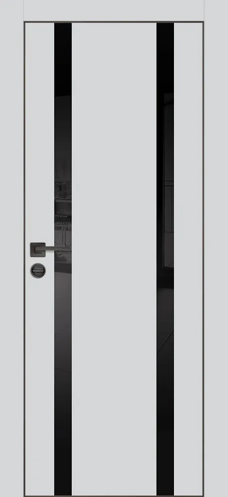 Межкомнатная дверь PX-9  черная кромка с 4-х ст. Сапфир матовый