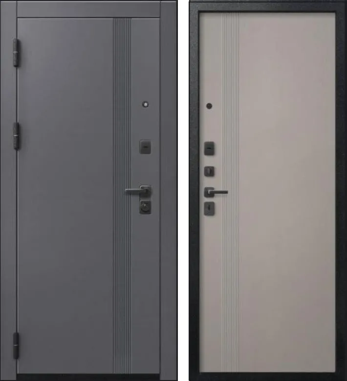 Дверь V-17 Черный муар + Кашемир графит - Кашемир грей DIS007355